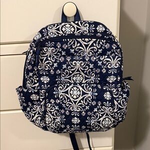 Vera Bradley Navy and Cream Floral Backpack